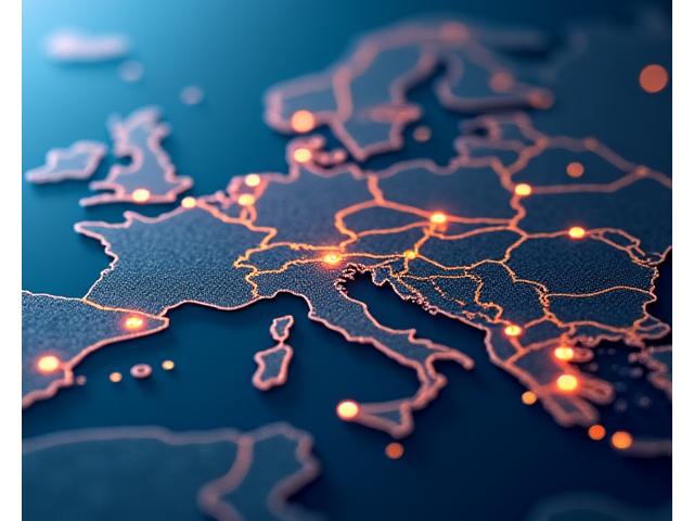 Digital map showing optimized routes and toll zones in Austria for commercial vehicles.