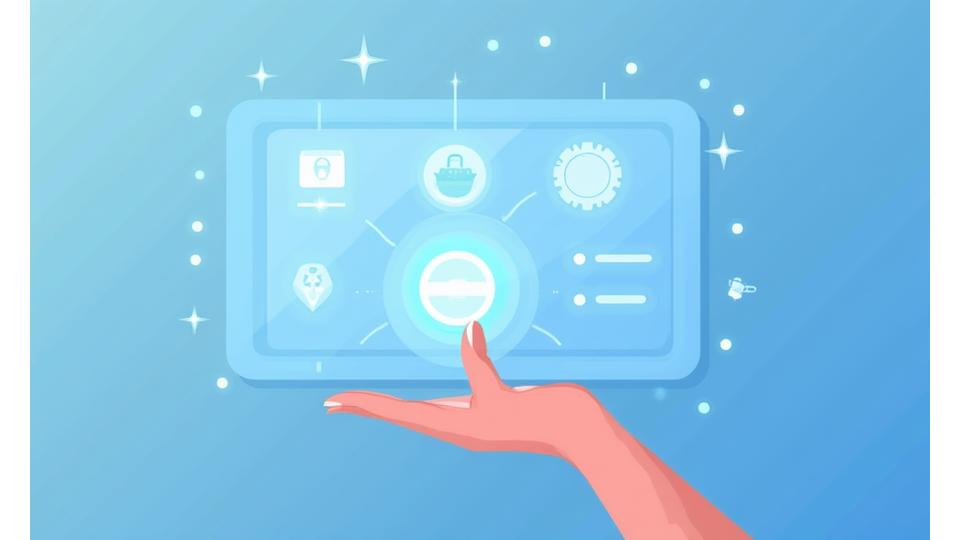 An illustration of a person interacting with a secure digital interface, with icons representing data access, deletion, and control, signifying user rights under GDPR