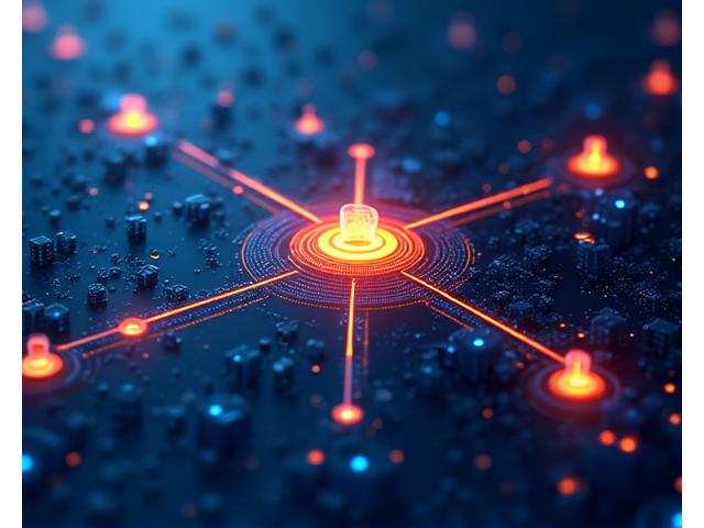 Depiction of a layered-security system, with digital shields, firewalls, and data packets moving securely through encrypted tunnels, demonstrating robust cybersecurity