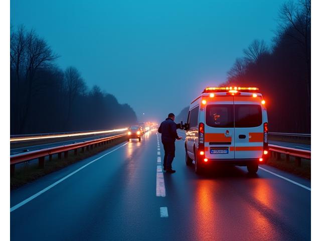 ASF Viertel RoadCare technician assisting a motorist on an Austrian motorway